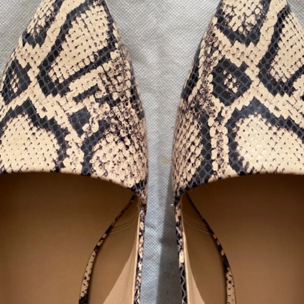 Super cute - Pristine - Franco Sarto Leather Embossed Snakeskin Slingbacks - Picture 9 of 10